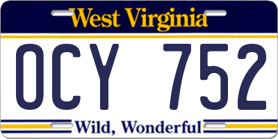 WV license plate OCY752