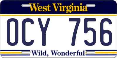 WV license plate OCY756