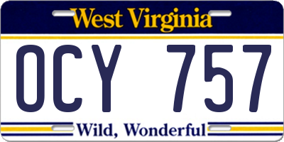 WV license plate OCY757