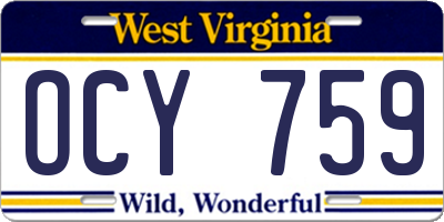 WV license plate OCY759