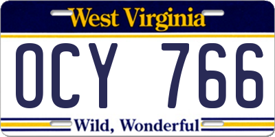 WV license plate OCY766