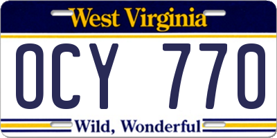 WV license plate OCY770