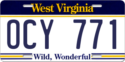 WV license plate OCY771