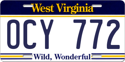 WV license plate OCY772