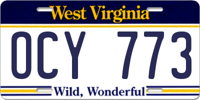 WV license plate OCY773