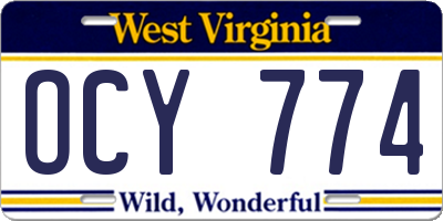 WV license plate OCY774