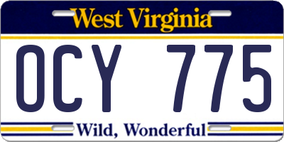 WV license plate OCY775