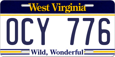 WV license plate OCY776