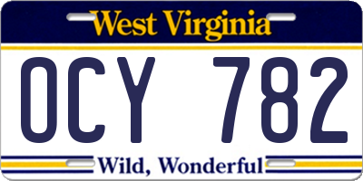 WV license plate OCY782