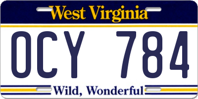 WV license plate OCY784