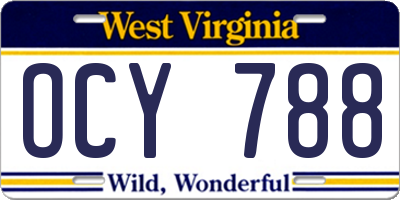 WV license plate OCY788