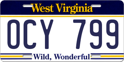 WV license plate OCY799