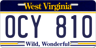 WV license plate OCY810