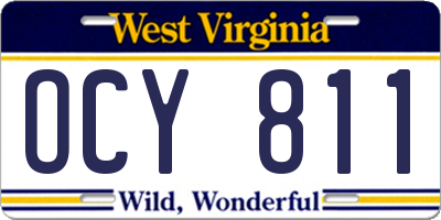 WV license plate OCY811