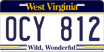 WV license plate OCY812