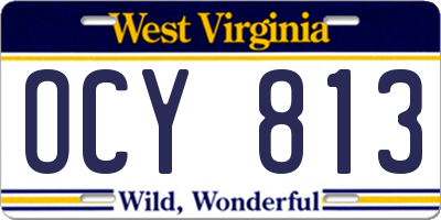 WV license plate OCY813