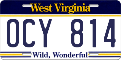 WV license plate OCY814