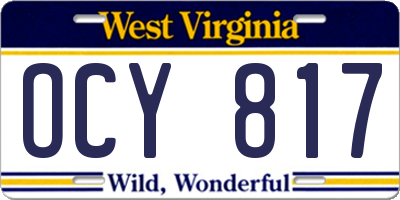 WV license plate OCY817