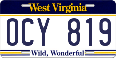WV license plate OCY819