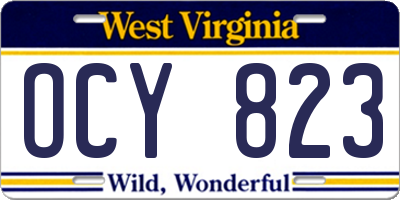 WV license plate OCY823
