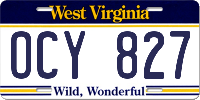 WV license plate OCY827