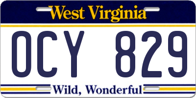 WV license plate OCY829