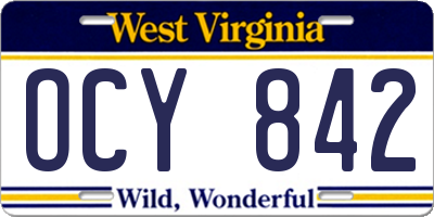 WV license plate OCY842