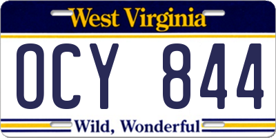WV license plate OCY844