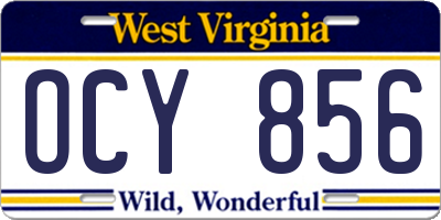 WV license plate OCY856
