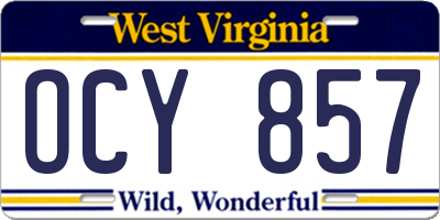 WV license plate OCY857