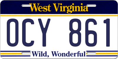 WV license plate OCY861