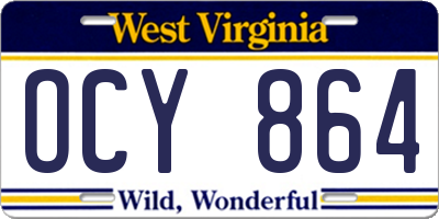 WV license plate OCY864