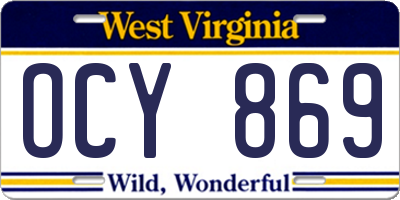 WV license plate OCY869