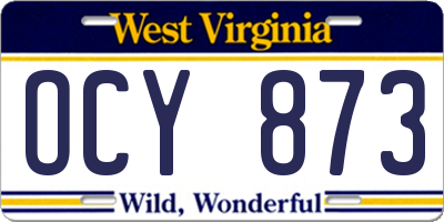 WV license plate OCY873