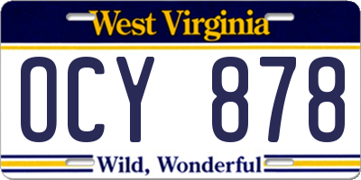 WV license plate OCY878