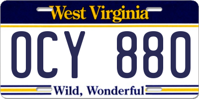 WV license plate OCY880