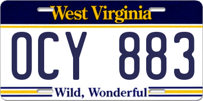 WV license plate OCY883