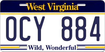 WV license plate OCY884