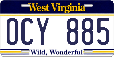 WV license plate OCY885