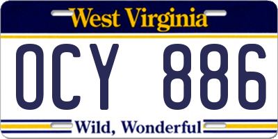 WV license plate OCY886