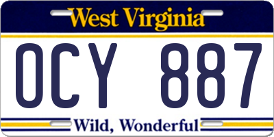 WV license plate OCY887