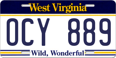 WV license plate OCY889