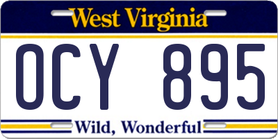 WV license plate OCY895