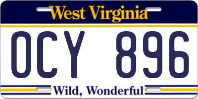 WV license plate OCY896
