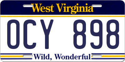 WV license plate OCY898