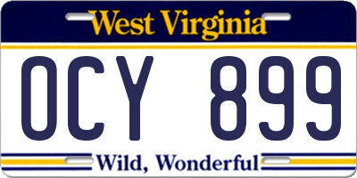 WV license plate OCY899