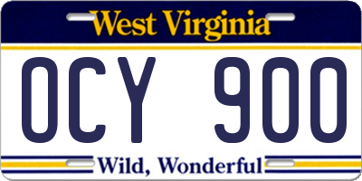 WV license plate OCY900