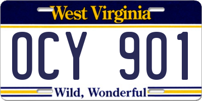 WV license plate OCY901