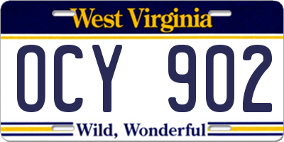 WV license plate OCY902