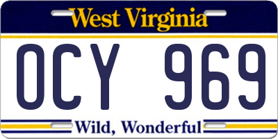 WV license plate OCY969
